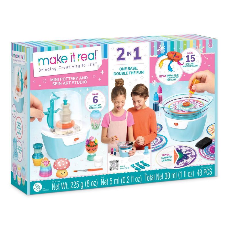 Make It Real Mini Pottery And Spin Art Studio Craft Kit