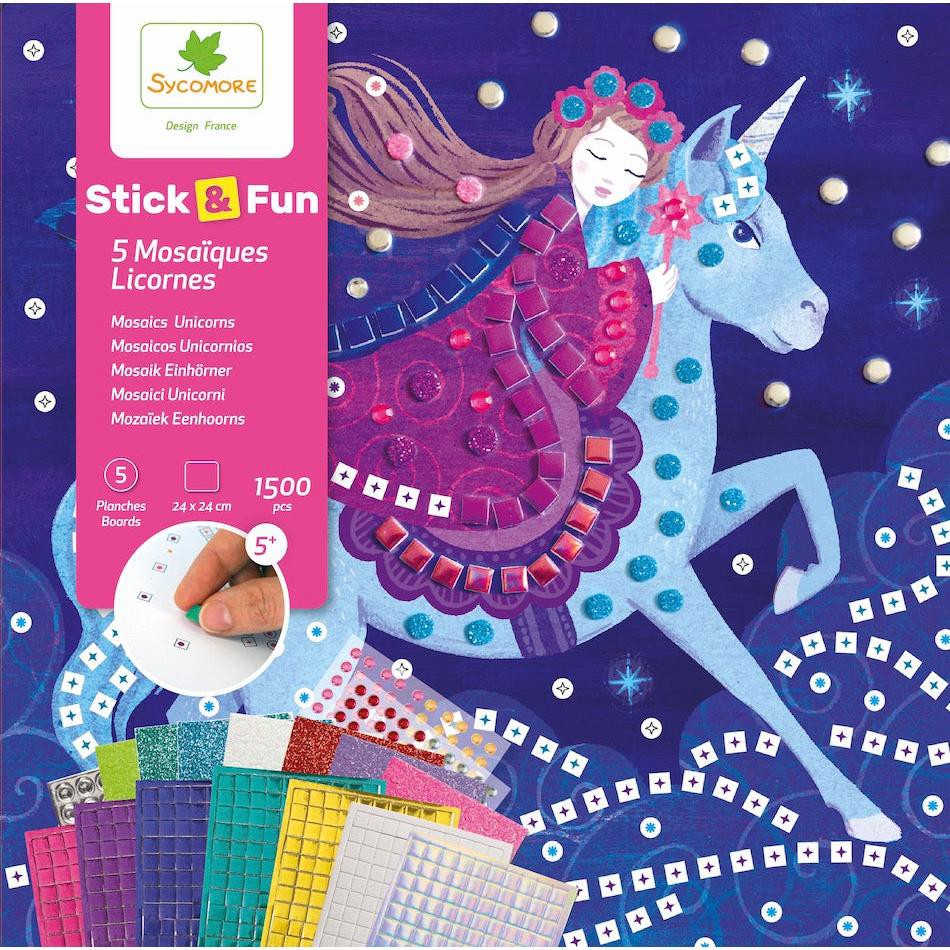 Sycomore Stick'N Fun L Mosaics Unicorns Kids Craft Activity Kit