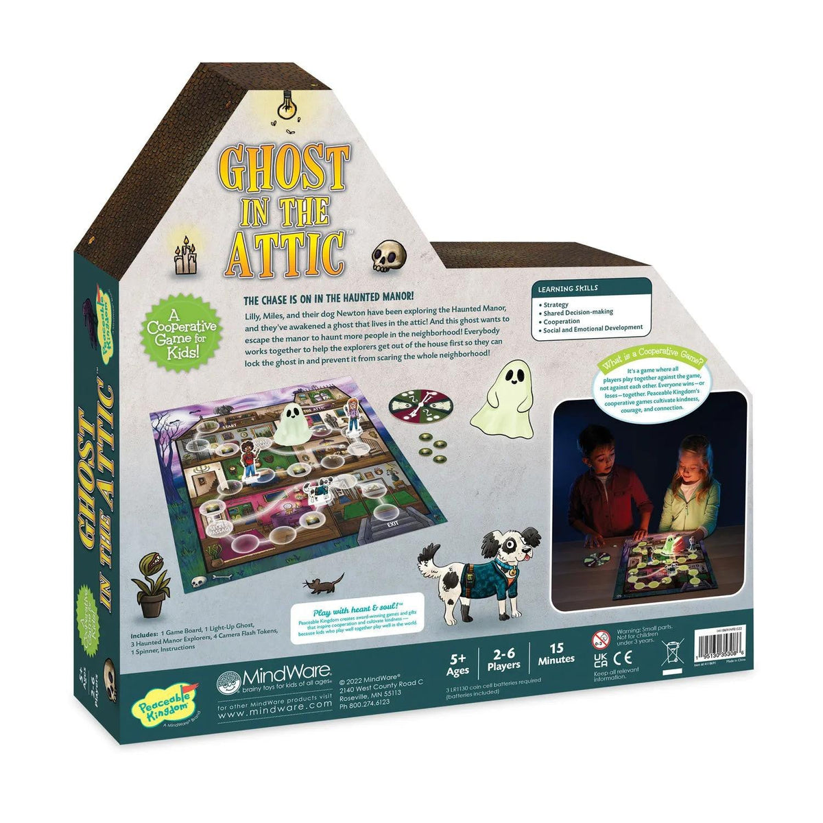 Peaceable Kingdom Ghost in the Attic Cooperative Board Game