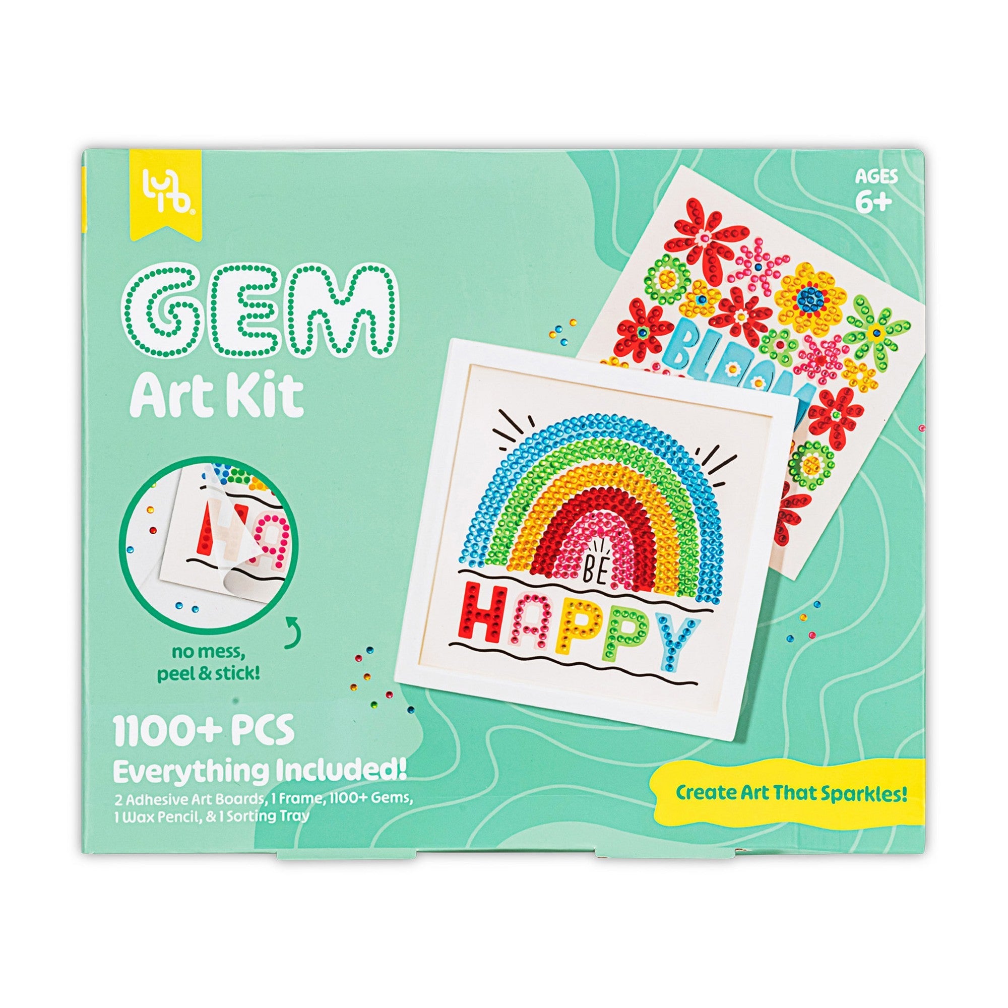 Little Yellow Bicycle Rainbow & Blooms Gem Art Kit