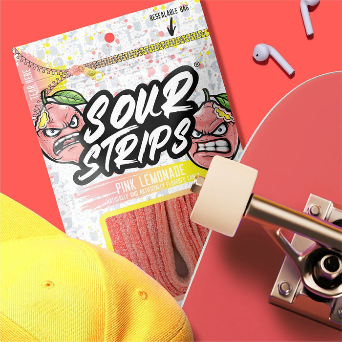 Sour Strips Pink Lemonade Chewy Candy 3.4oz
