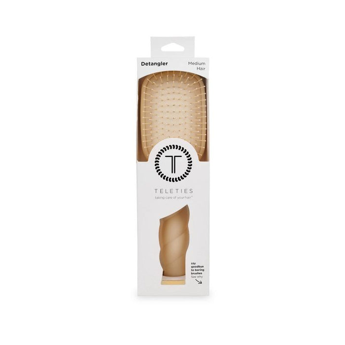 TELETIES Medium Hair Detangler Hair Brush Tan