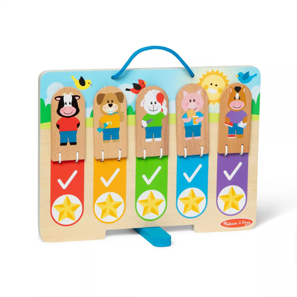 Melissa & Doug My Daily Day and Night Wooden Routines Chart Learning Toy: Educational Shapes