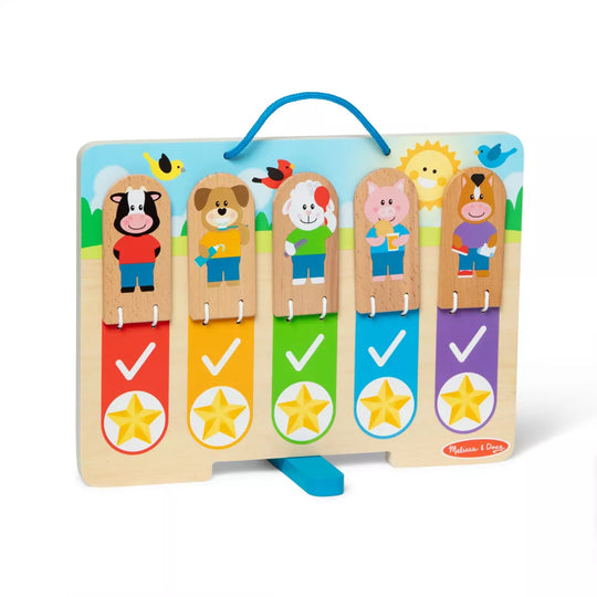 Melissa & Doug My Daily Day and Night Wooden Routines Chart Learning Toy: Educational Shapes