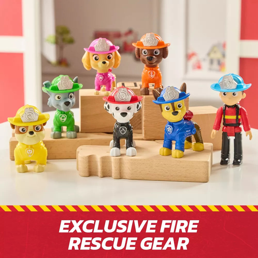 PAW Patrol Fire Rescue Team Pack, 7 Collectible Figures - Ryder, Chase, Marshall, Skye, Rubble, Rocky & Zuma