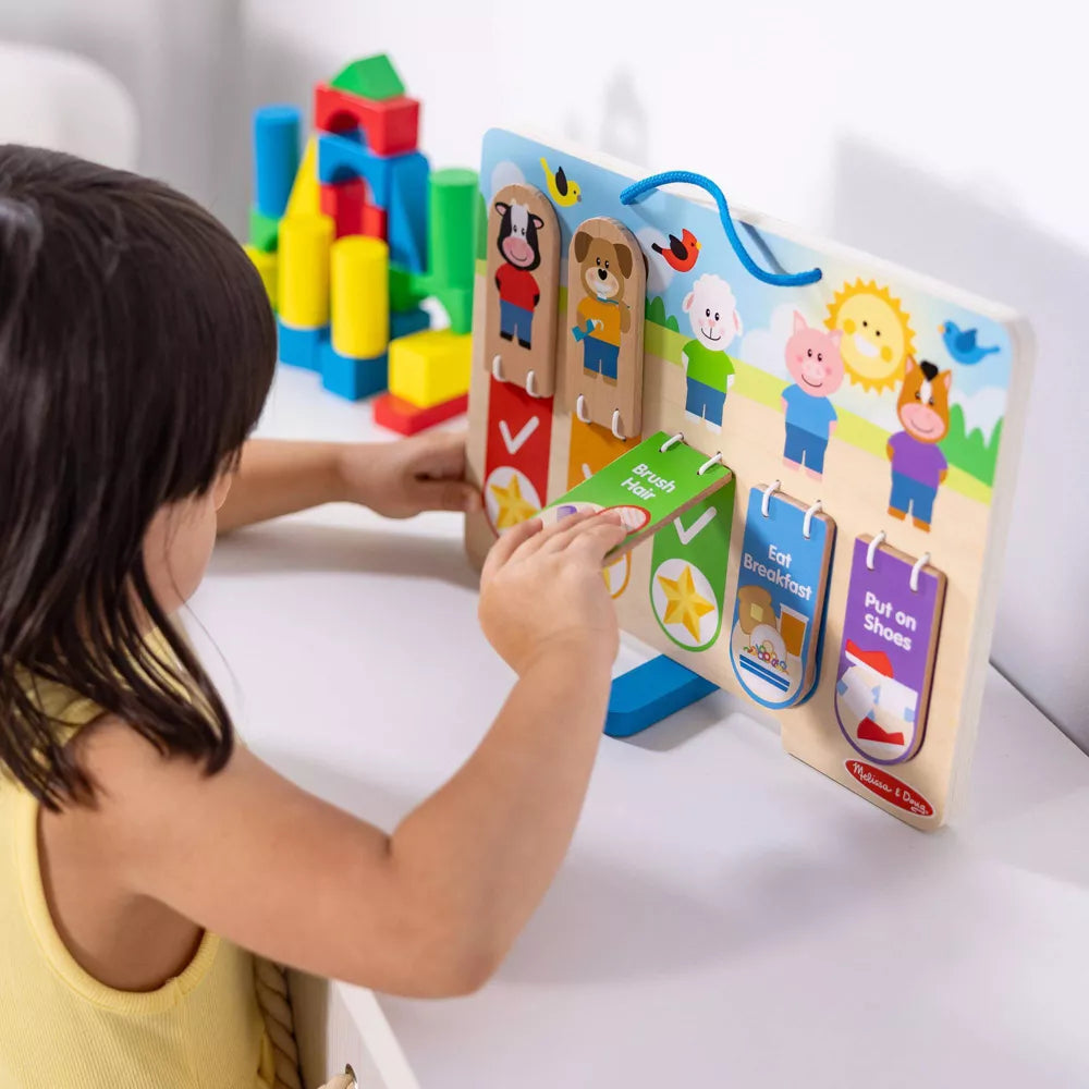 Melissa & Doug My Daily Day and Night Wooden Routines Chart Learning Toy: Educational Shapes