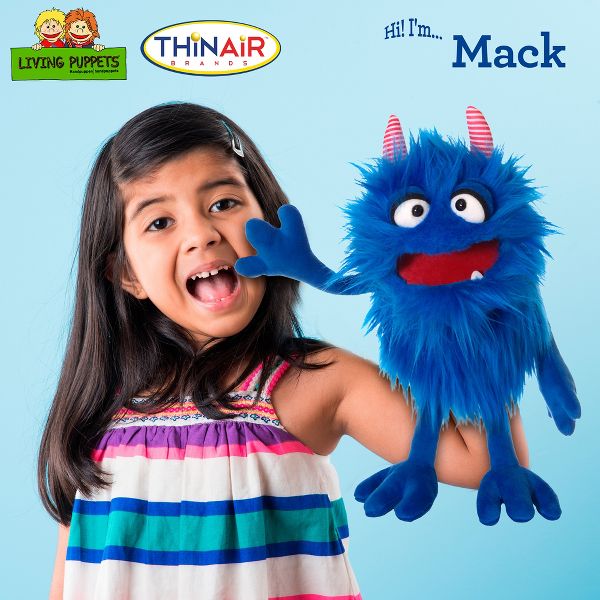 Living Puppets: Mack The Blue Friendly Monster - 14" Plush Hand Puppet
