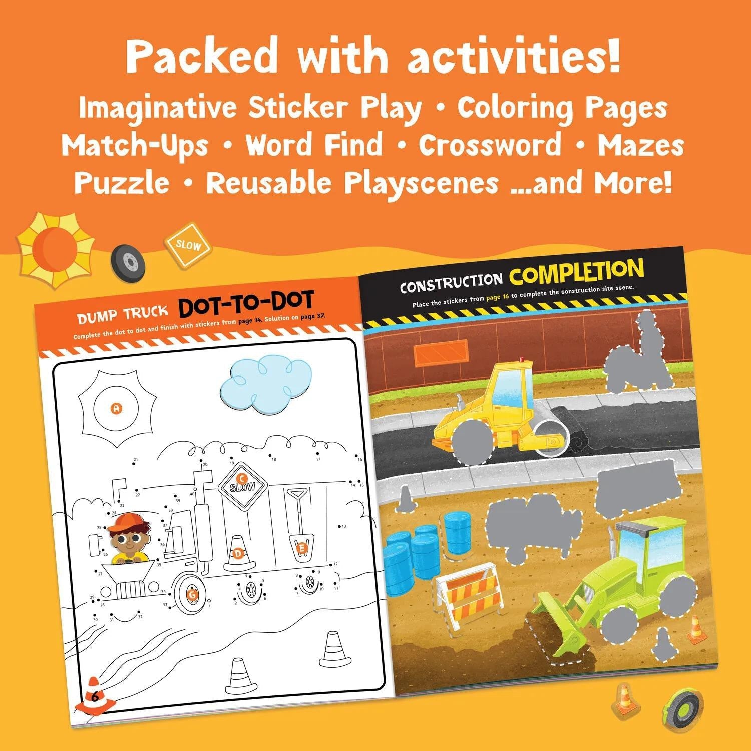 Peaceable Kingdom Build It! Construction Sticker Activity Book