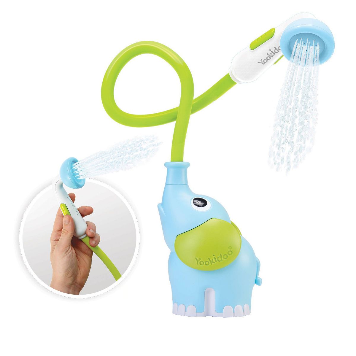 Yookidoo Elephant Baby Shower Bath Toy - Blue/Green
