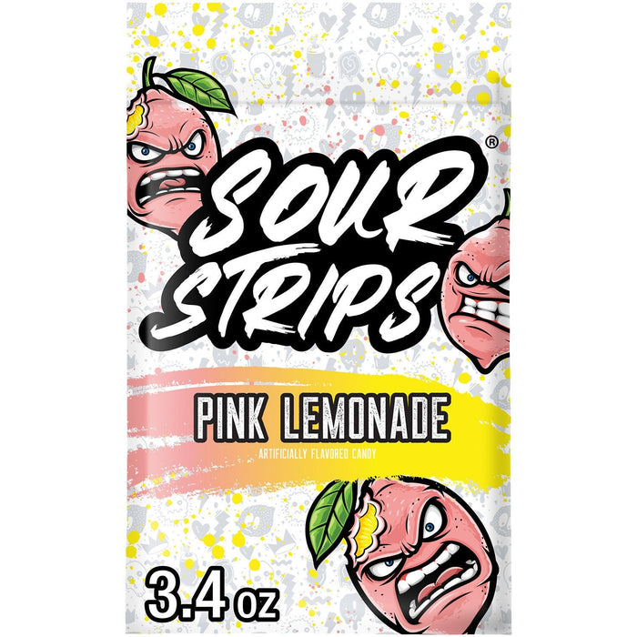 Sour Strips Pink Lemonade Chewy Candy 3.4oz