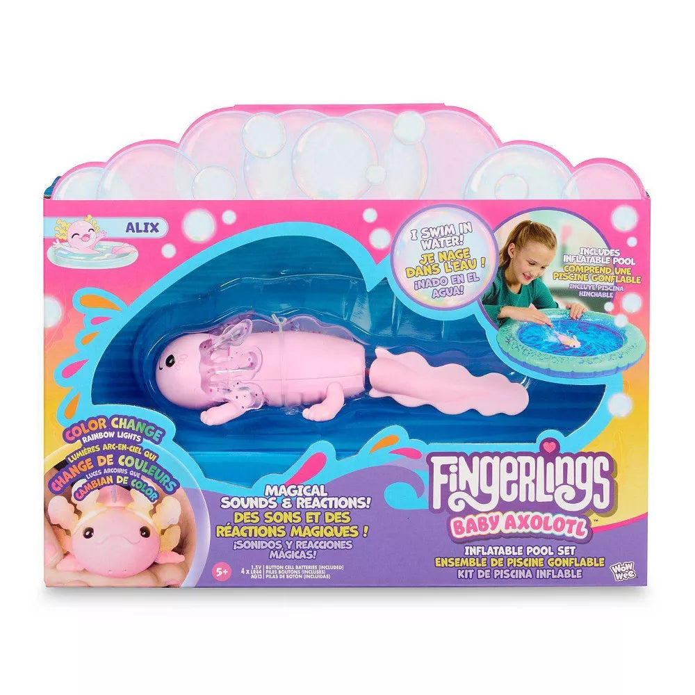 Fingerlings Interactive Baby Axolotl with Inflatable Pool