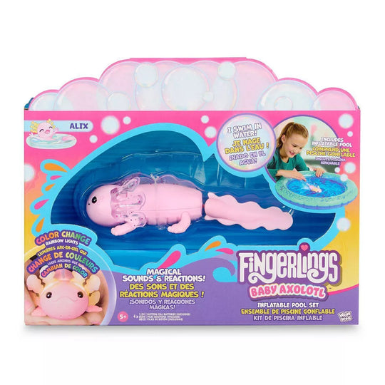 Fingerlings Interactive Baby Axolotl with Inflatable Pool
