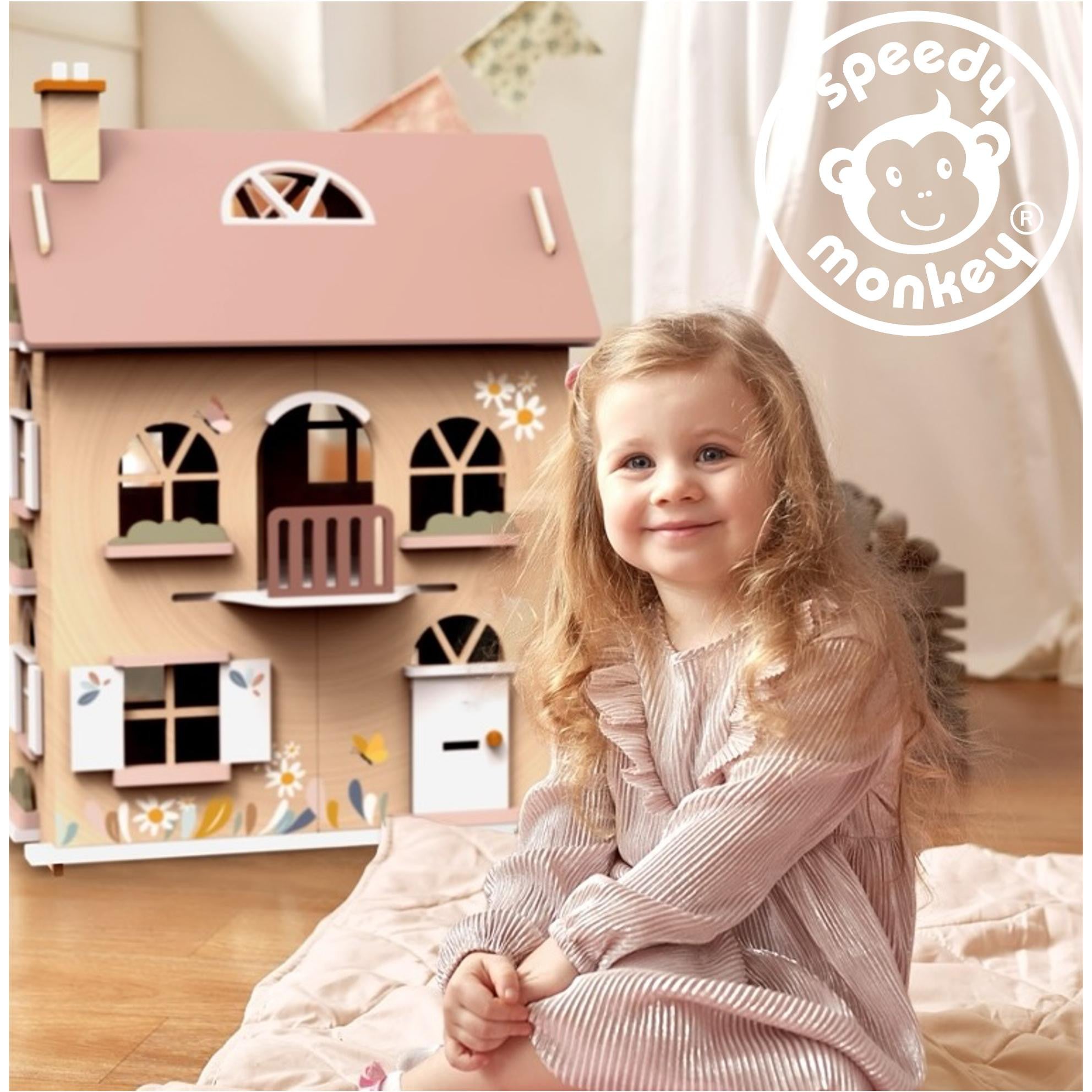 Speedy Monkey Doll House Bedroom Set with 1 Character