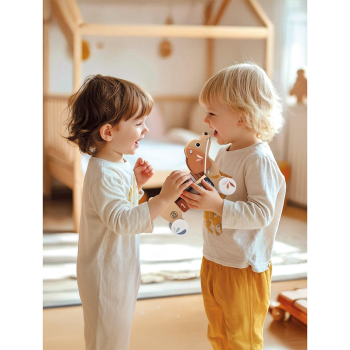 Speedy Monkey Wooden Puppy Pull Along