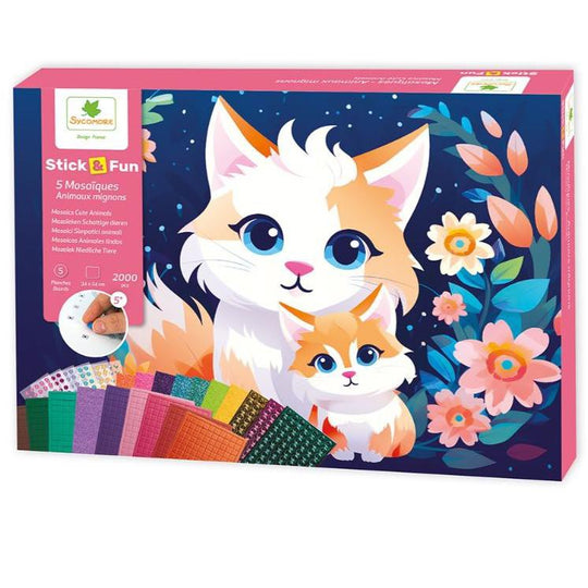 Sycomore Stick'N Fun XL Mosaics Cuddly Animals Craft Kit