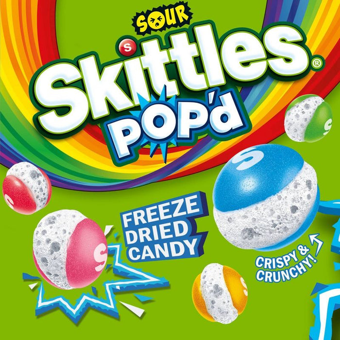 Skittles POP'd Sour Freeze Dried Candy Bag 5.5oz