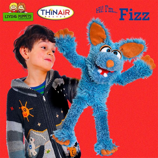 Living Puppets: Fizz The Blue Dog - 18" Plush Hand Puppet