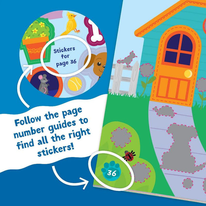 Peaceable Kingdom Pets Sticker Activity Book 200 Stickers Reusable Scenes
