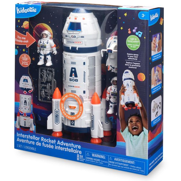Kidoozie Interstellar Rocket Adventure – 3-Section Rocket with Astronauts
