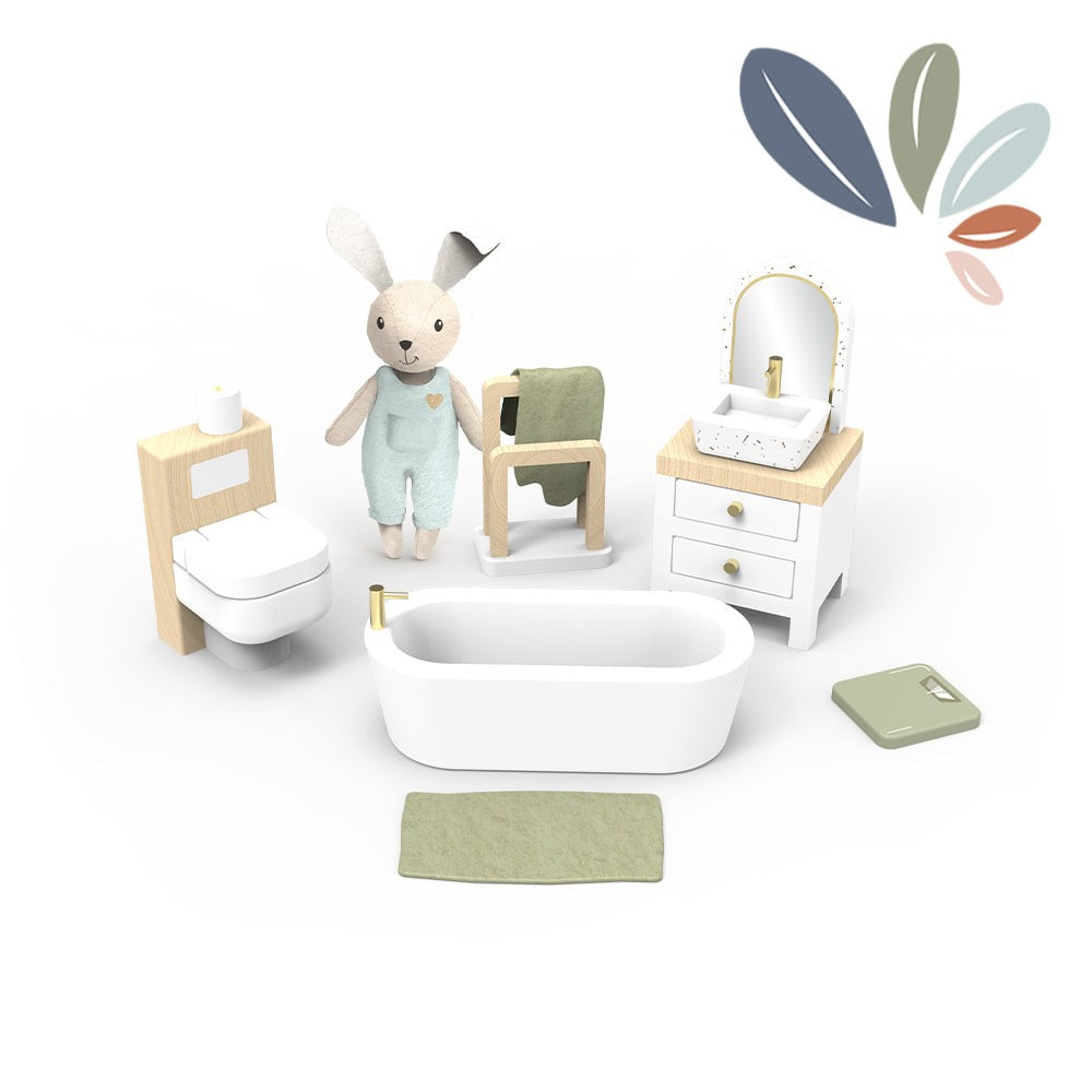Speedy Monkey Doll House Bathroom Set with Character
