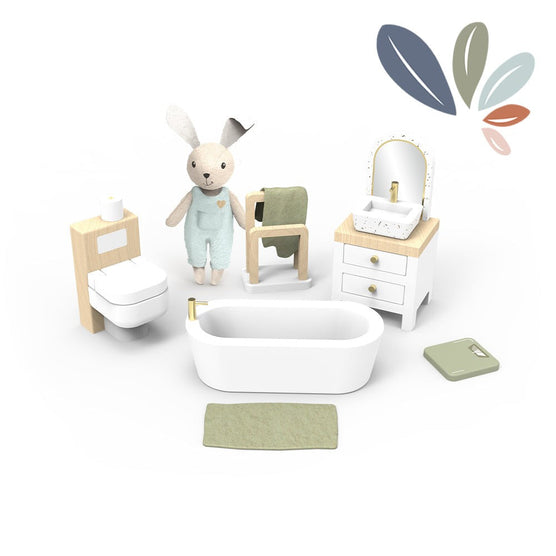 Speedy Monkey Doll House Bathroom Set with Character
