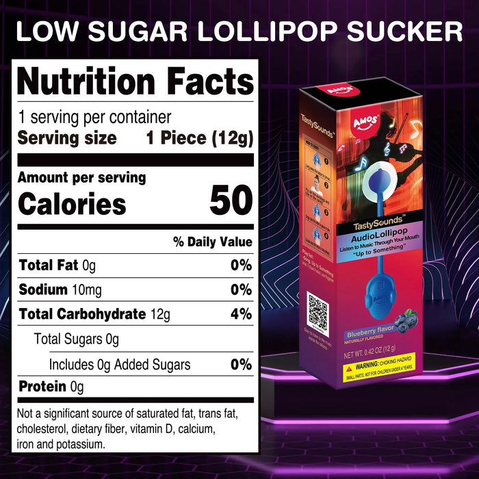 Amos Musical Audio Singing Lollipop Blueberry Flavor Candy