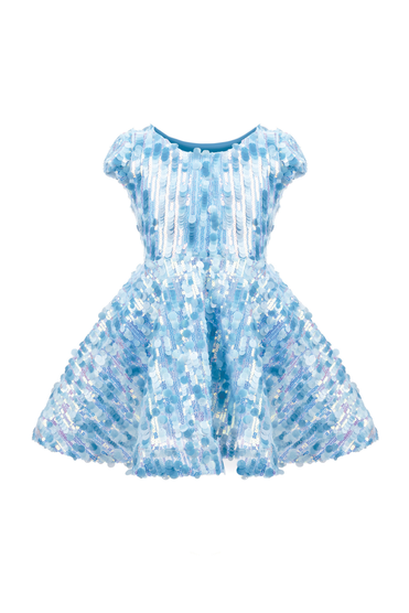 Sequins Concert Queen Dress, Blue, Size 5-6