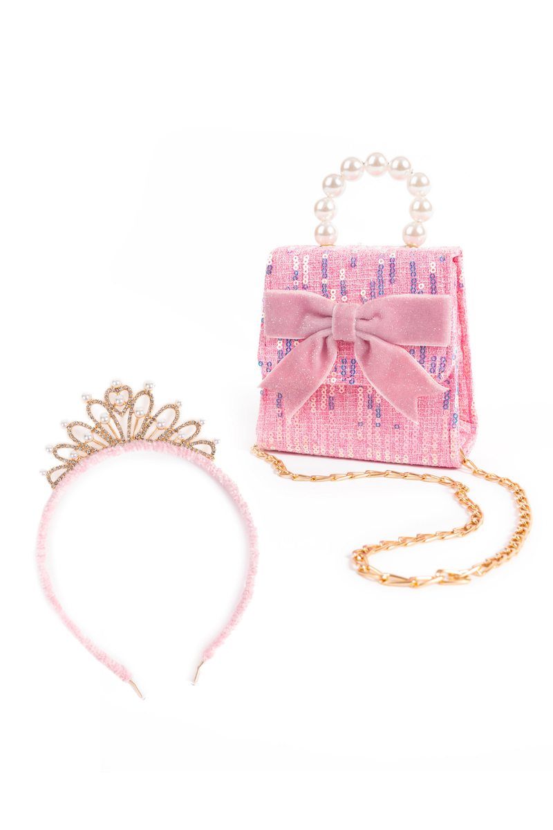 The Mademoiselle Mini Purse with Headband Pink
