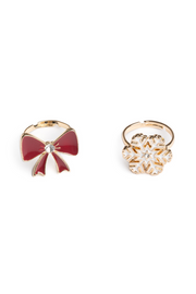 Holiday Bow & Snowflake Rings