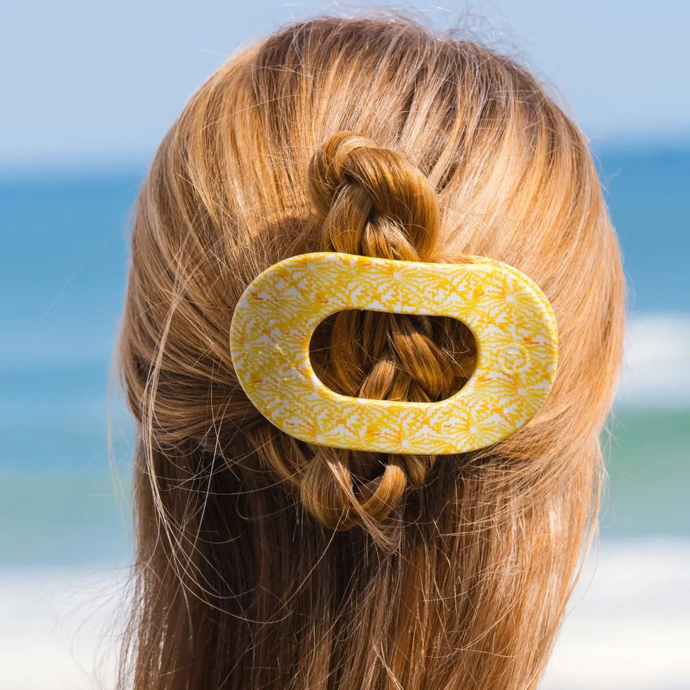 Teleties Round Flat Hair Clip Large Fun in the Sun