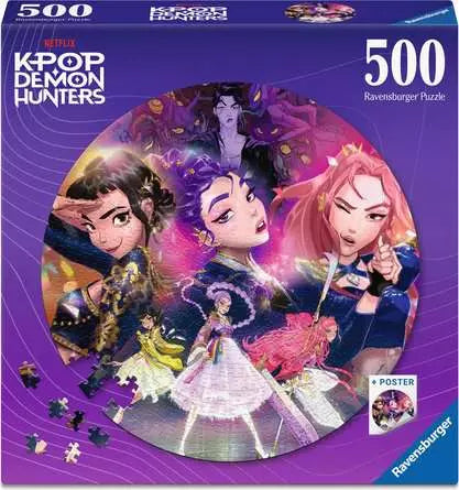 Ravensburger KPop Demon Hunters 500 pc Round Puzzle