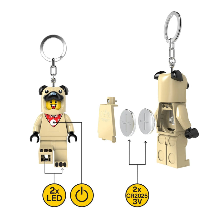 LEGO Pug Costume Guy Keychain Light KE213H