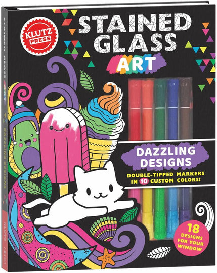 Klutz Stained Glass Art Dazzling Designs Activity Book Hardcover