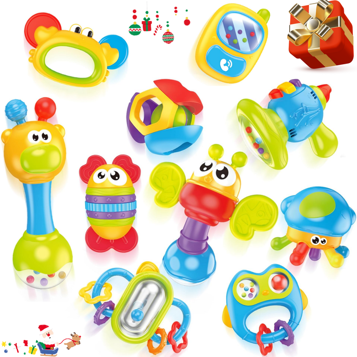 10 Piece Baby Rattles