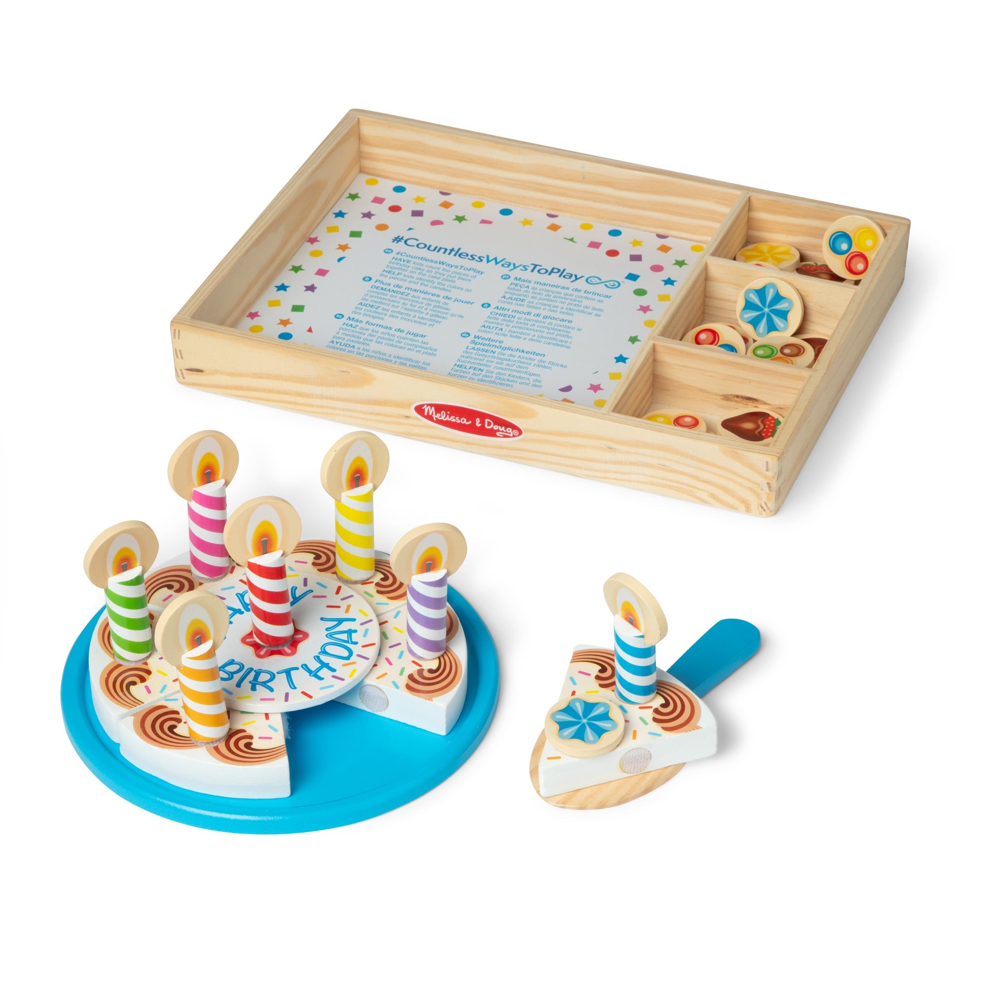 Melissa & Doug Wooden Birthday Cake Pretend Play Set