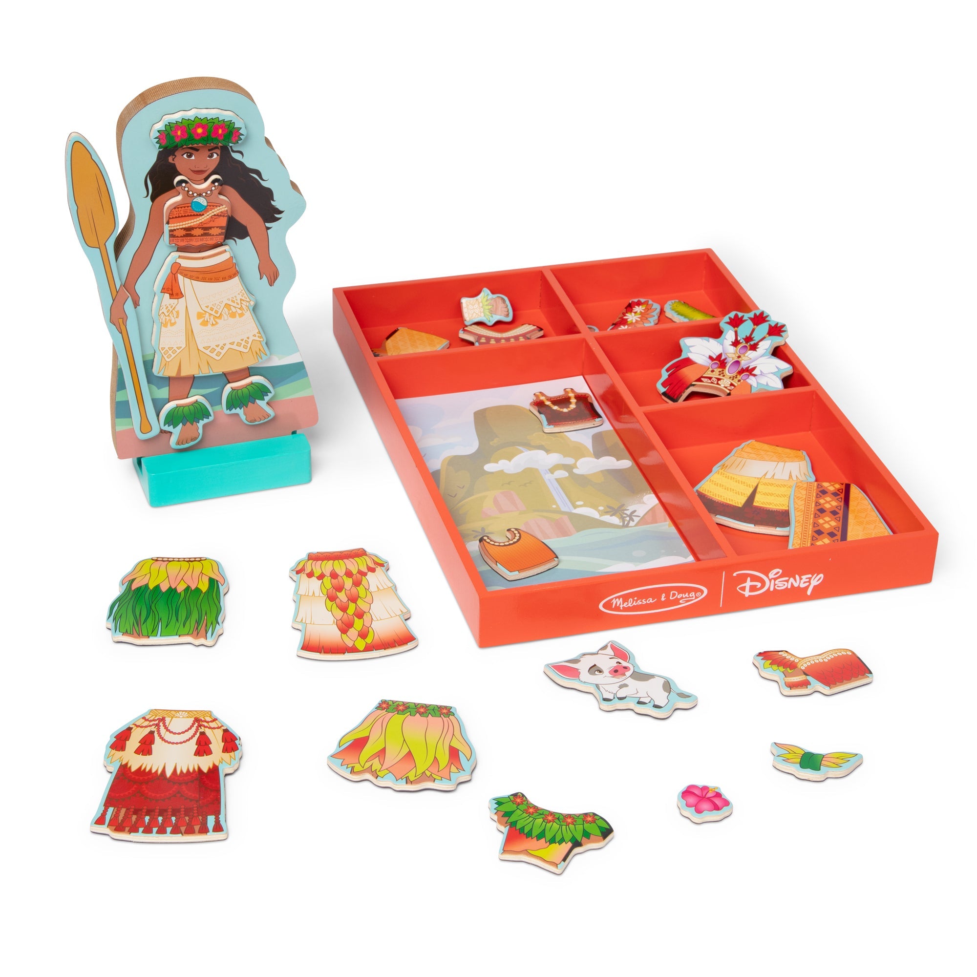 Melissa & Doug Disney Magnetic Dress Up Moana Wooden Set