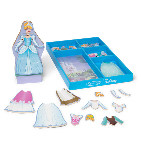 Melissa & Doug Disney Magnetic Dress Up Cinderella Wooden Doll Set