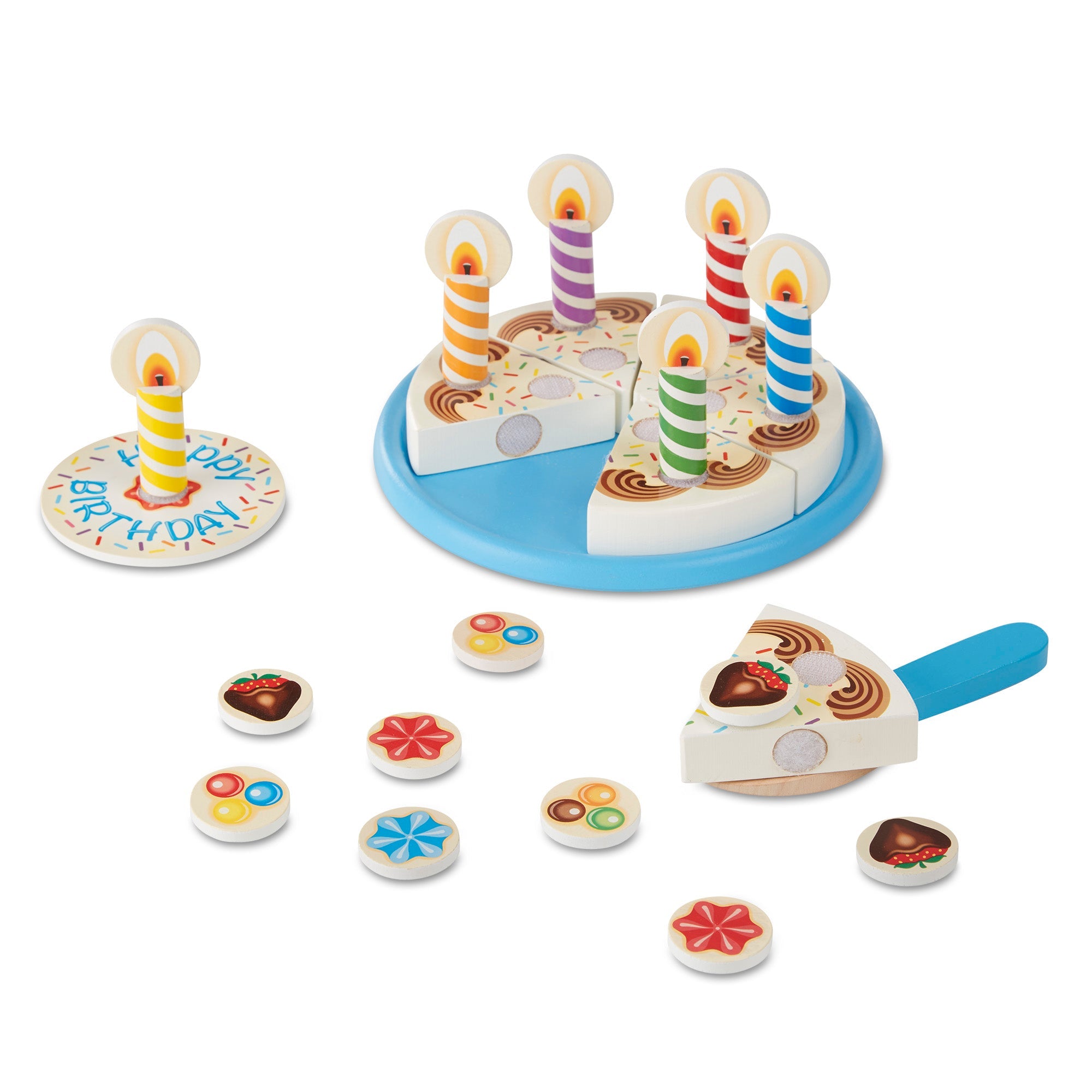 Melissa & Doug Wooden Birthday Cake Pretend Play Set