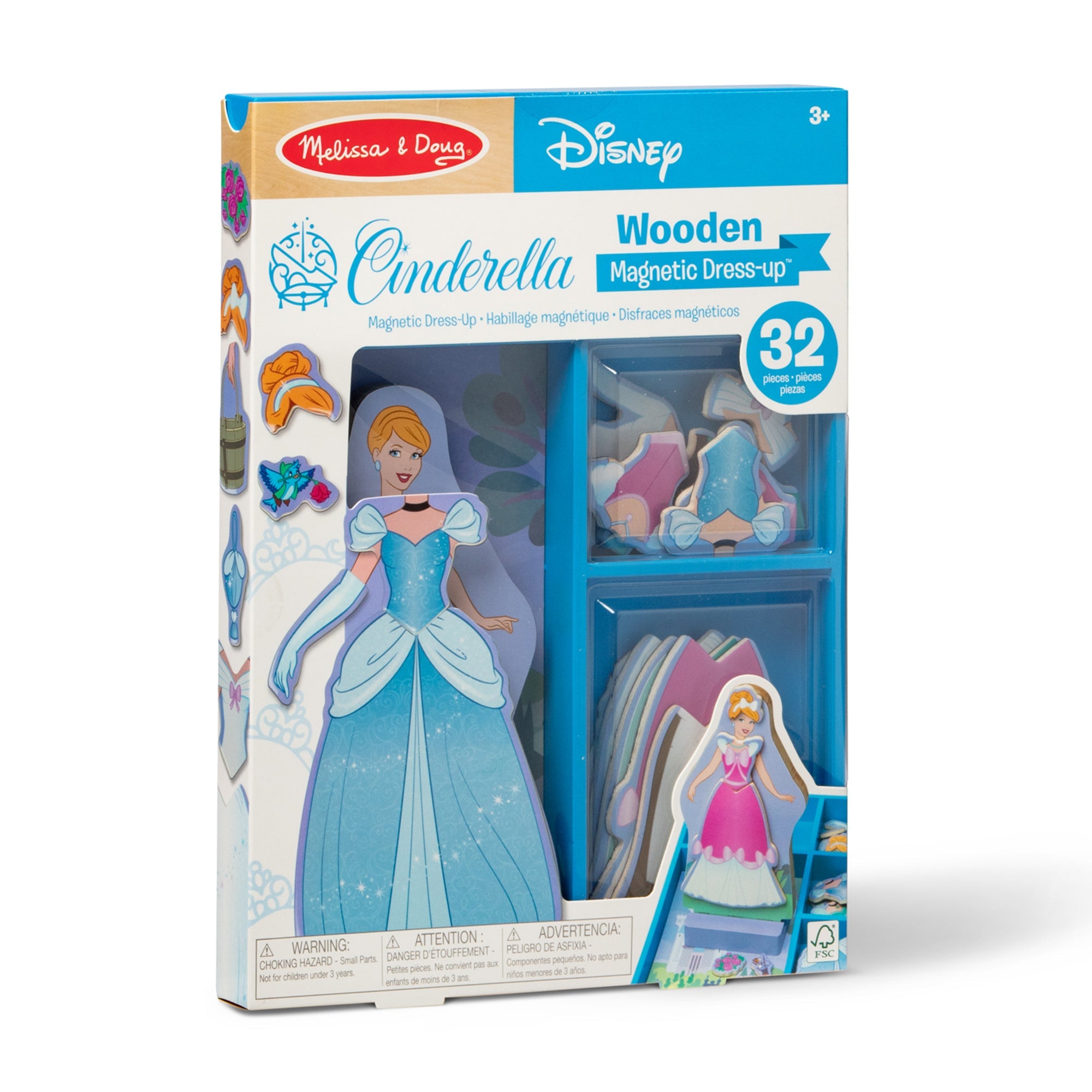 Melissa & Doug Disney Magnetic Dress Up Cinderella Wooden Doll Set
