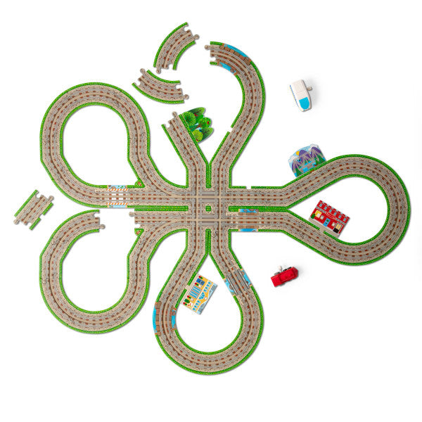 Melissa & Doug BYO Tracks Floor Puzzle 48-Piece Set