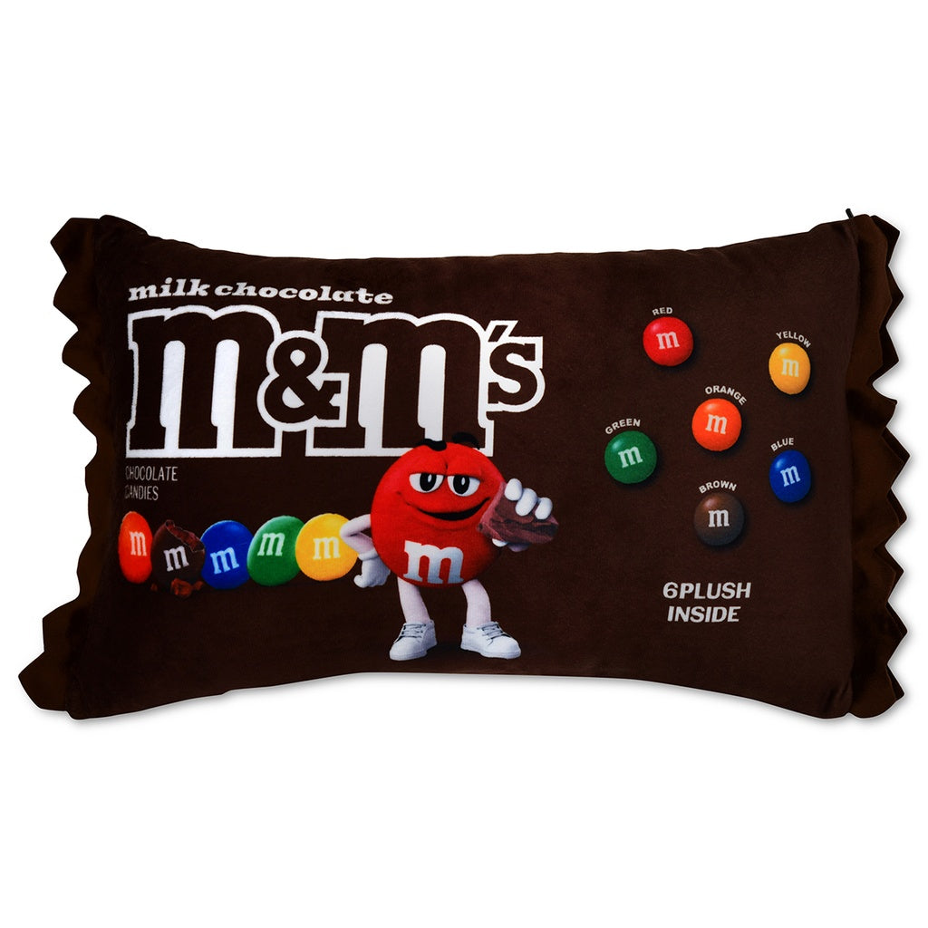 M&M's Packaging Fleece Plush 17in Soft Decorative Pillow