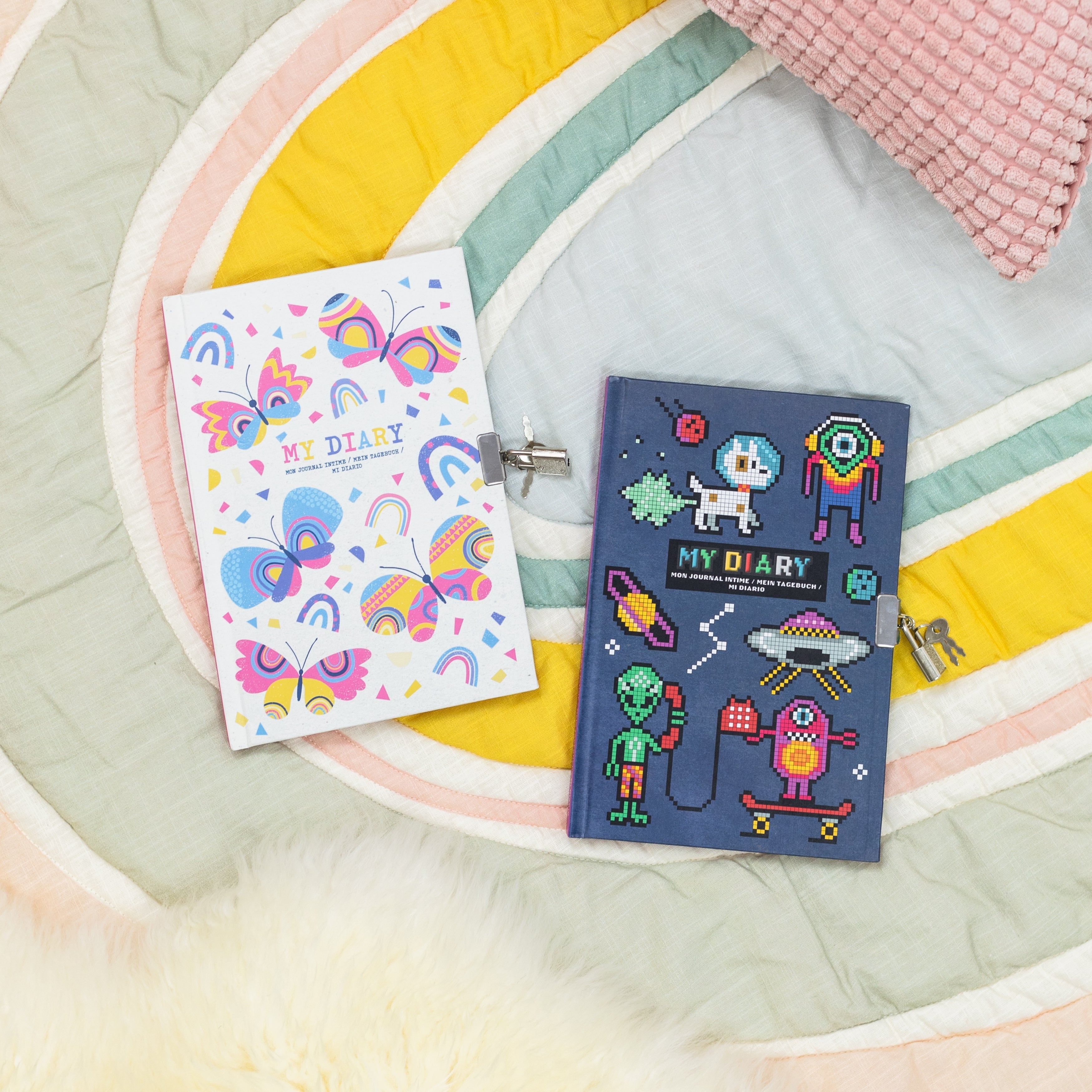 Tiger Tribe My Diary Butterflies A5 Lined Journal with Padlock