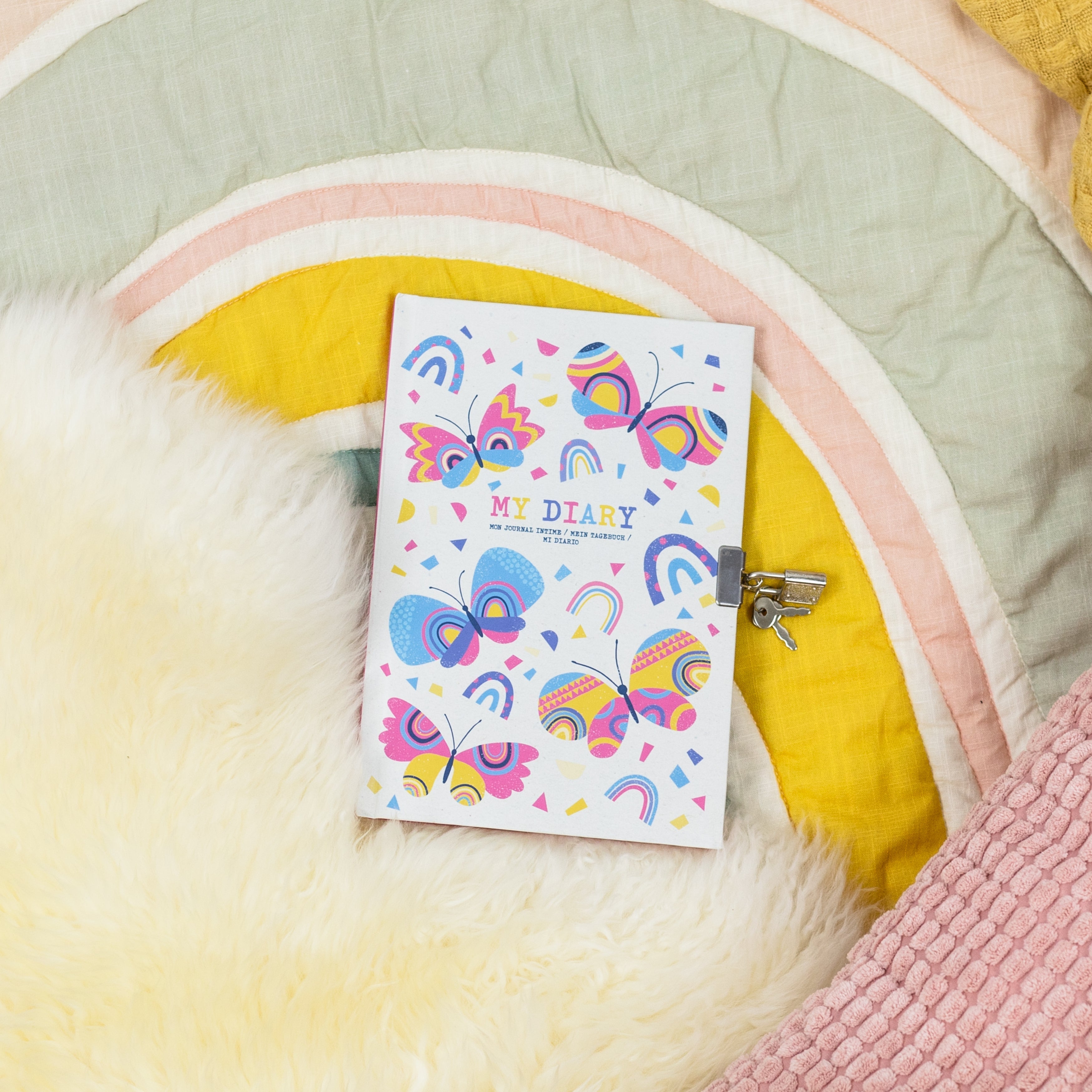 Tiger Tribe My Diary Butterflies A5 Lined Journal with Padlock