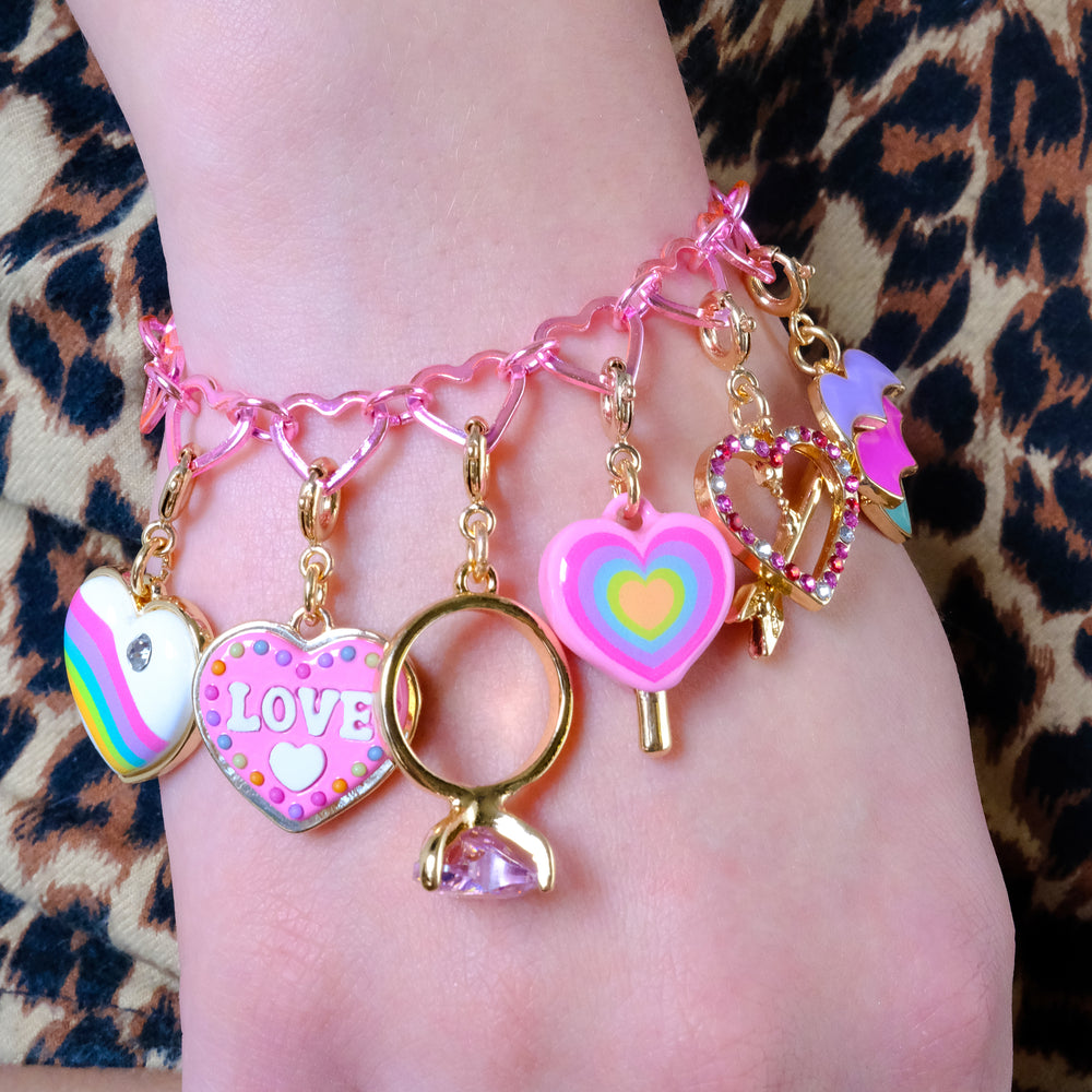 CHARM IT! Pink Heart Chain Bracelet for Custom Charms