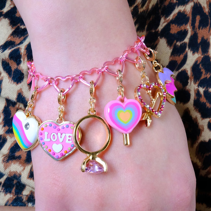 CHARM IT! Pink Heart Chain Bracelet for Custom Charms
