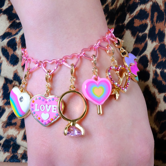 CHARM IT! Pink Heart Chain Bracelet for Custom Charms
