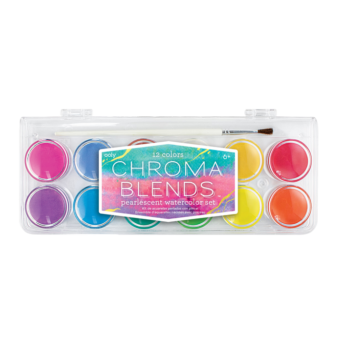 OOLY Chroma Blends Watercolor Paint Set Pearlescent 12 Colors