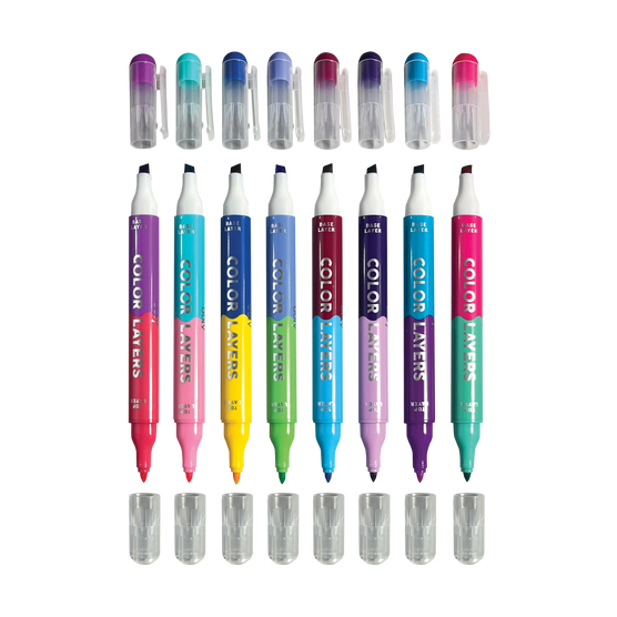 OOLY Color Layers Double Ended Layering Markers Set of 8