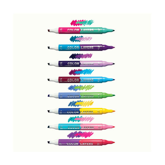 OOLY Color Layers Double Ended Layering Markers Set of 8