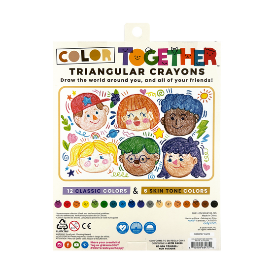 OOLY Color Together Triangular Crayons 18 Pack Skin Tone